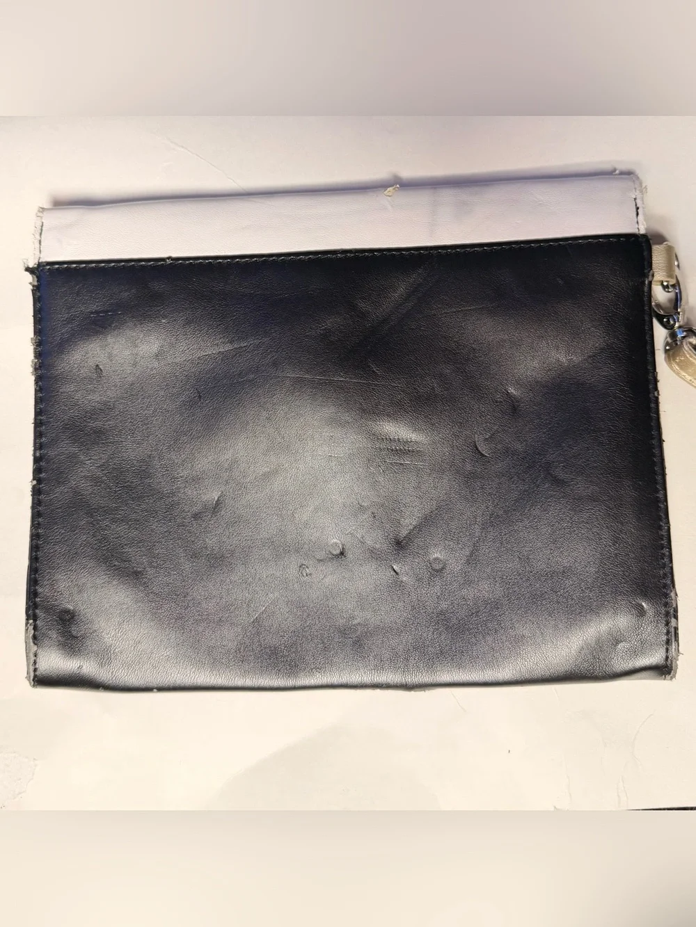 New York & Company Colorblock Envelope Wristlet Clutch Black White Gold